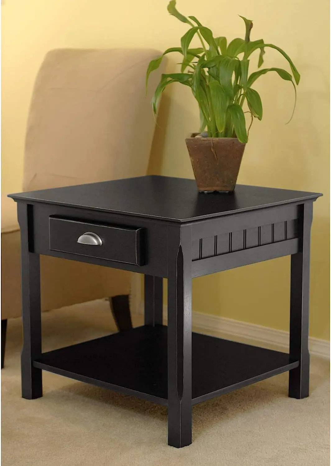 Timber Occasional Table, Black, 21.97 x 22.05 x 21.97 Inches