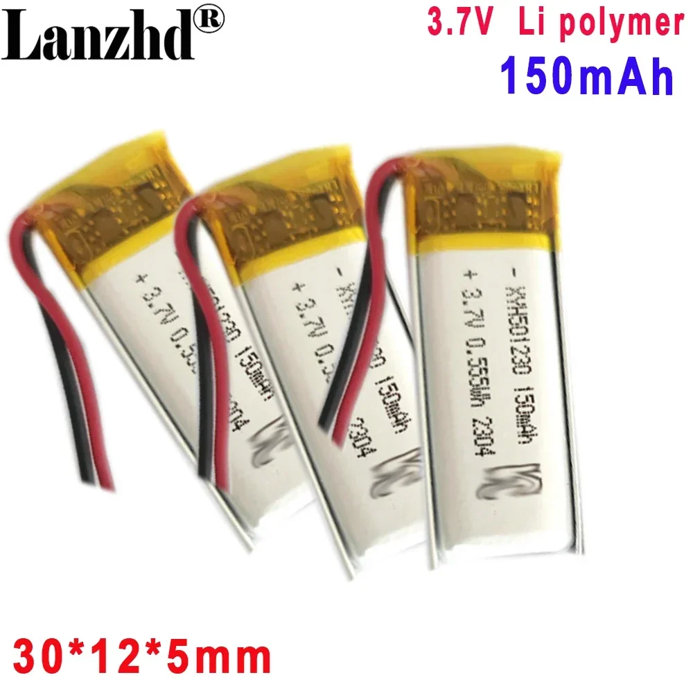 501230 150mah 3.7V Polymer battery with protection plate For Smart watch Bluetooth product electronic instrument