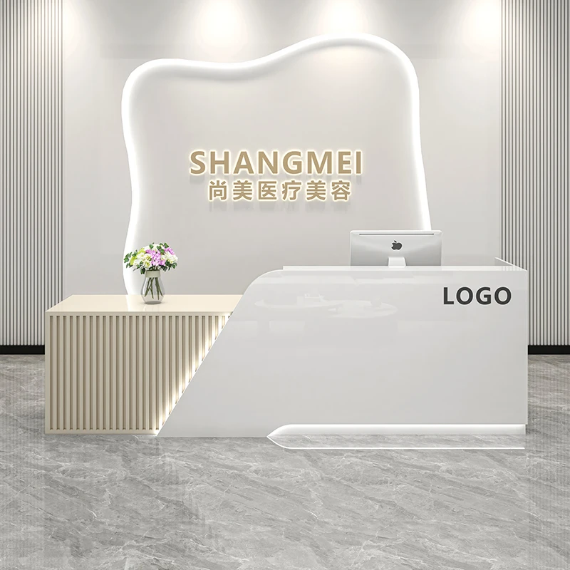 

Cashier Simple Modern Reception Desks Luxury Decorations Hair Salon Reception Desk Counter Aesthetic Modern Commercial Furniture