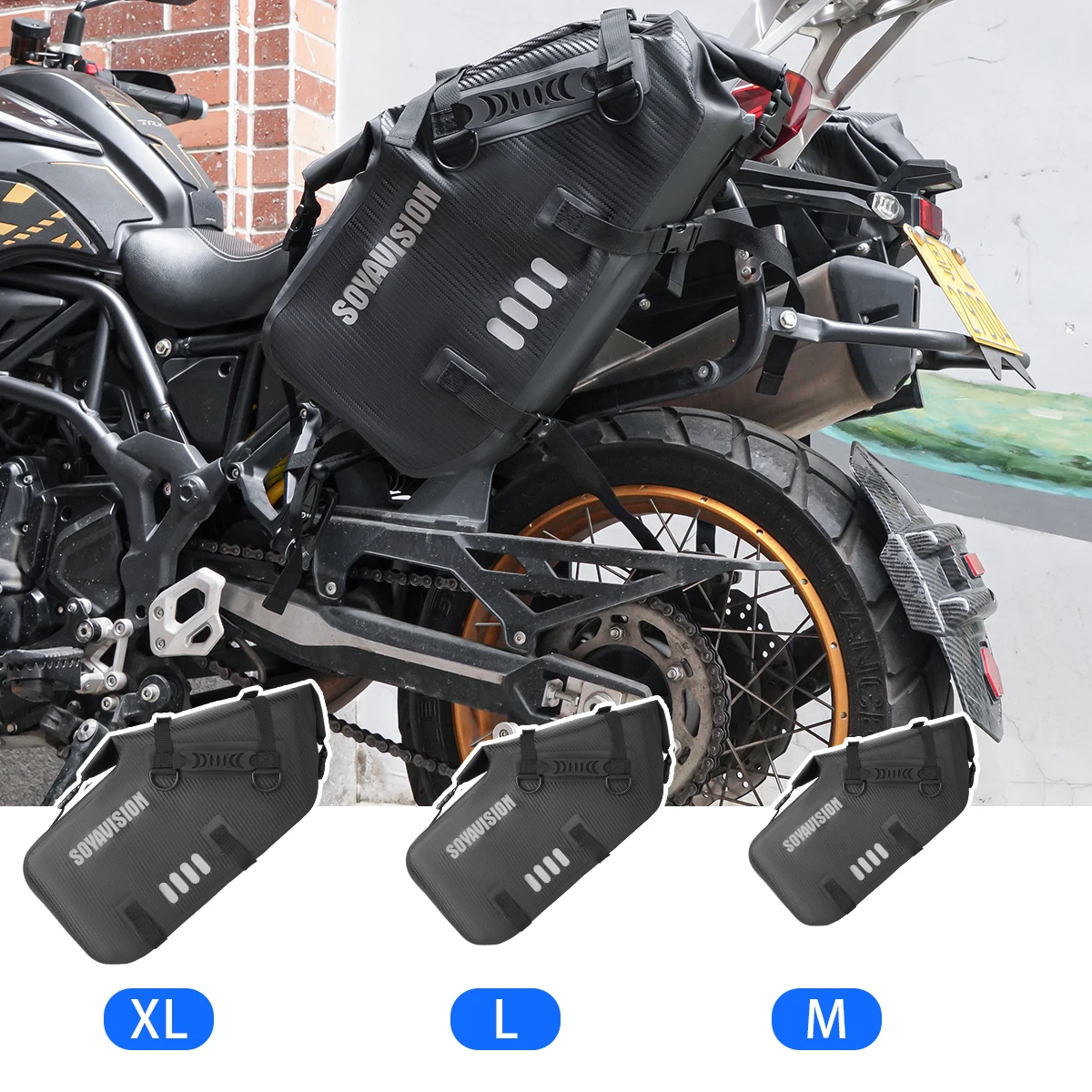 

Motorcycle Side Bag Waterproof Travel Luggage Bag Saddlebags Universal for Honda Rebel CMX300 500 for Kawasaki KLR650 for Yamaha