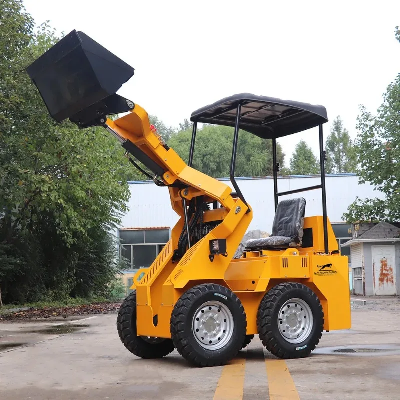 Landward Mini Wheel Skid Steer Loader  CE Euro 5  Engine Front End Loader Compact Skid Steer With Attachments Prices