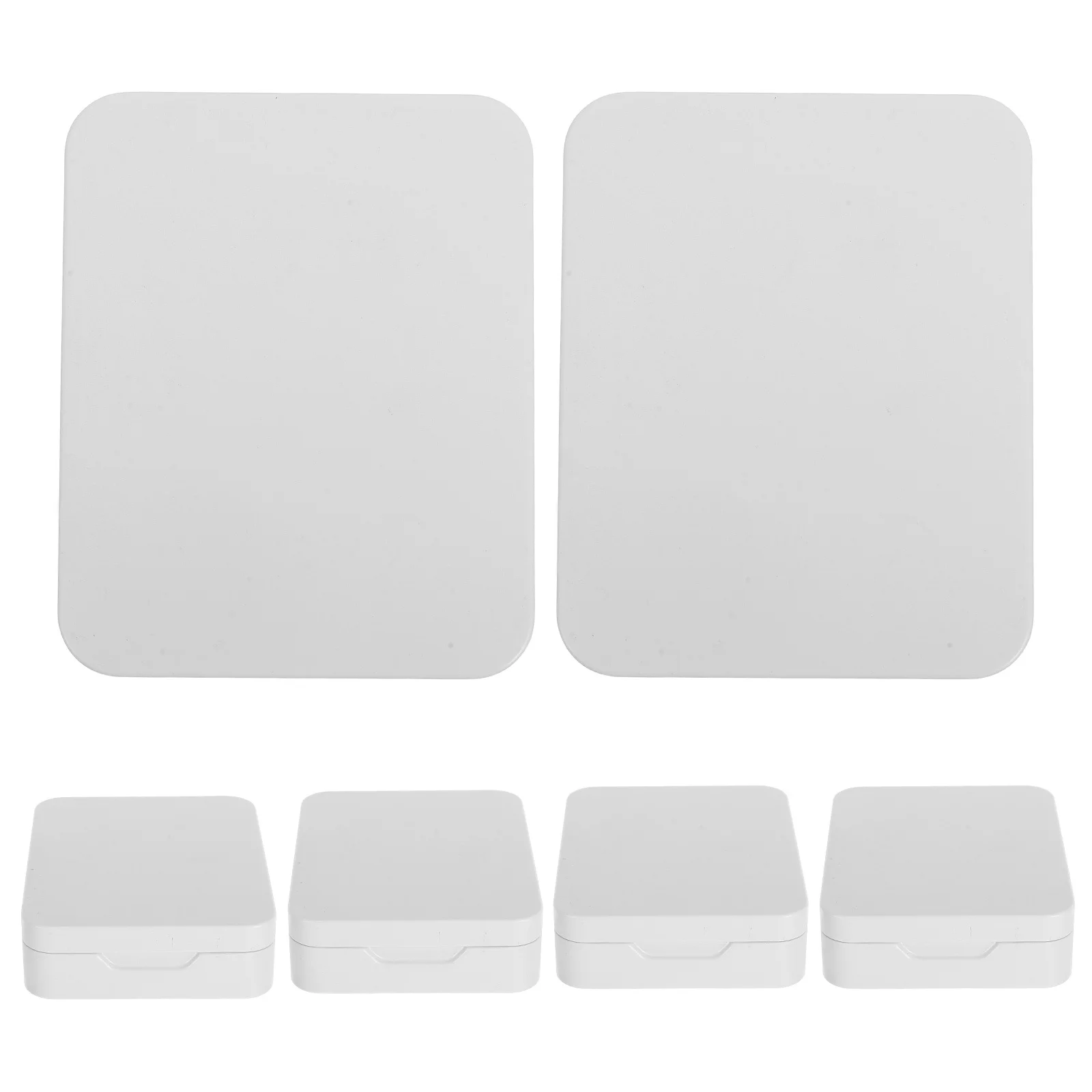 

6Pcs Flip Top Small Iron Box White Rectangular Portable Storage Case for Candy Jewelry Trinket Organizer Metal