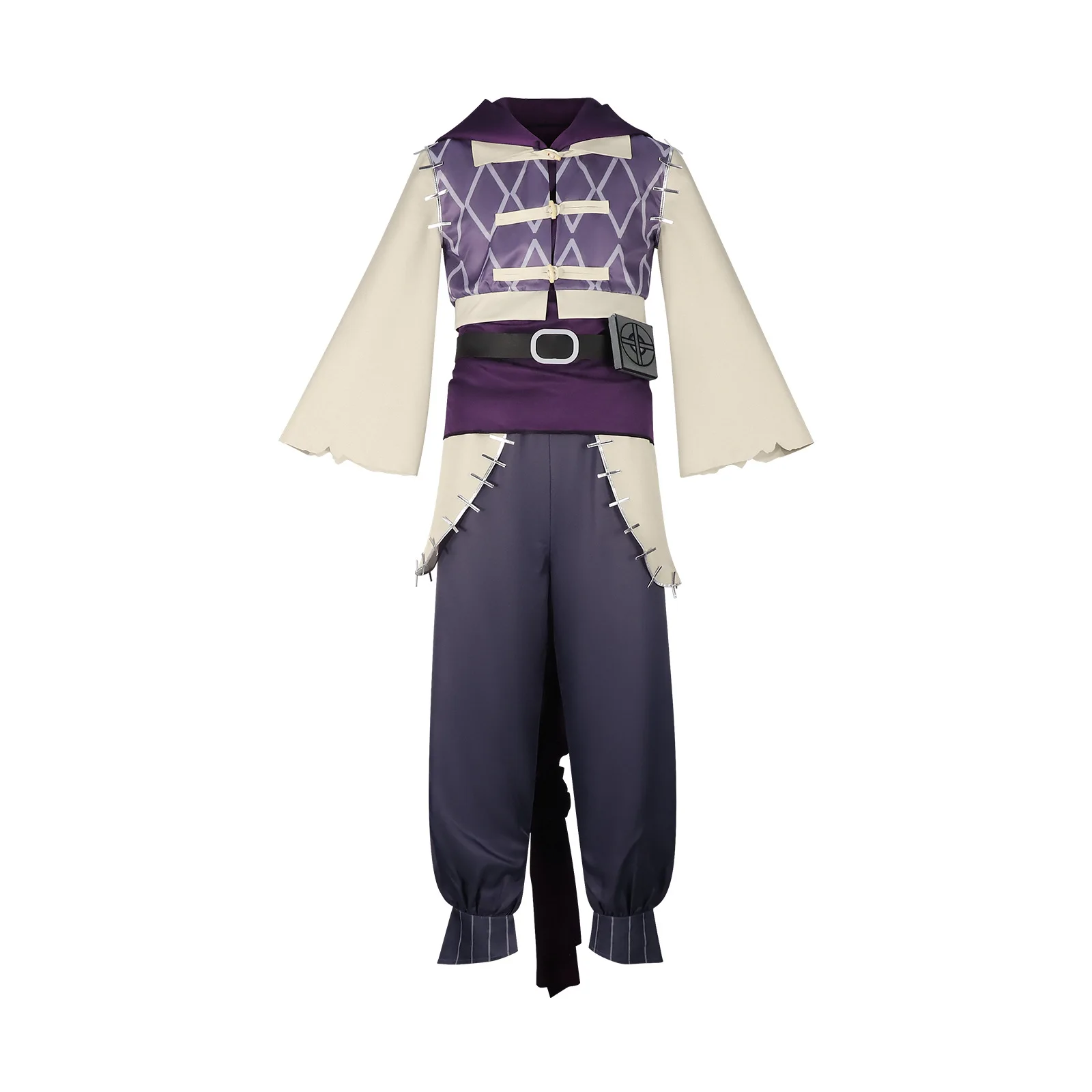 Gaki Yaksa Jabber Wongar Cosplay-Kostüm, komplettes Set, Anime, lila Weste, weites Outfit mit ausgestellten Ärmeln, für Männer und Frauen, Halloween, Karneval, Rolle