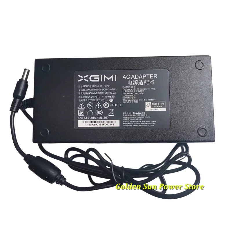 Original OEM XGIMI 18V 8.33A 150W AC DC Adapter Charger HDZ1501-3F For XGIMI Harman Kardon H2 Projector Power Supply Genuine