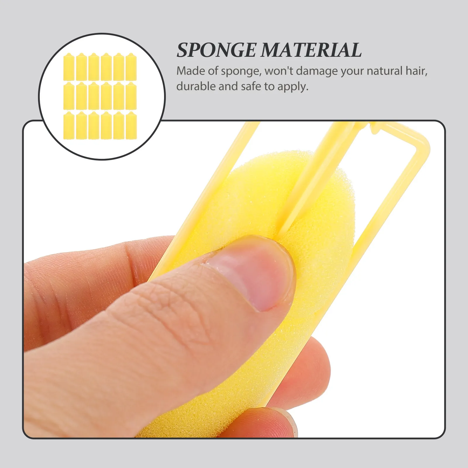20Pcs Sponge Hair Curlers Heatless Curling Rollers Soft Gentle on Hair Wavy Curly Style No Heat Damage Sleep Friendly Styling