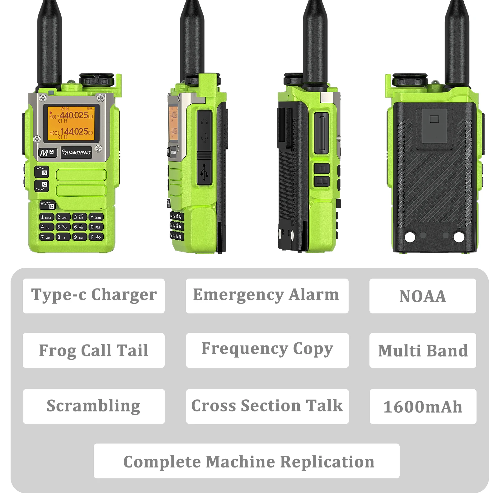 

Quansheng UV-K5(8) Walkie Talkie UV-K6 512KB Big Memory Storage UHF VHF TypeC Charge NOAA Wireless Frequency High Capacity Radio