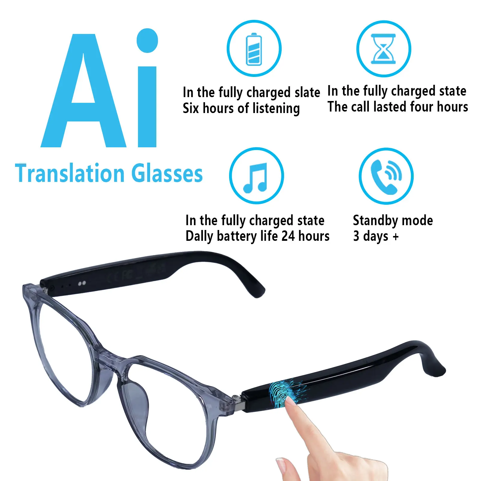 Smart Audio Glasses, Real-Time Translation Via App, Photochromic Lenses, Hi-Fi Music Playback, And Noise-Canceling Voice Calls. view 6