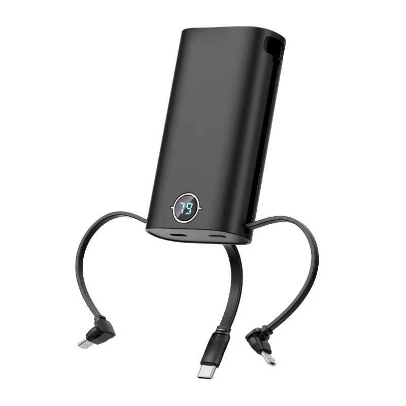 

10000 mAh comes with three wires, portable, small and cute mobile power supply PD 20W power bank.