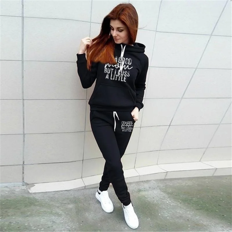 New Women\'s Sportswear Fashion Outdoor Two Piece Hoodie + Pants Suit Set Casual Popular Brand Jogging Sports Suit