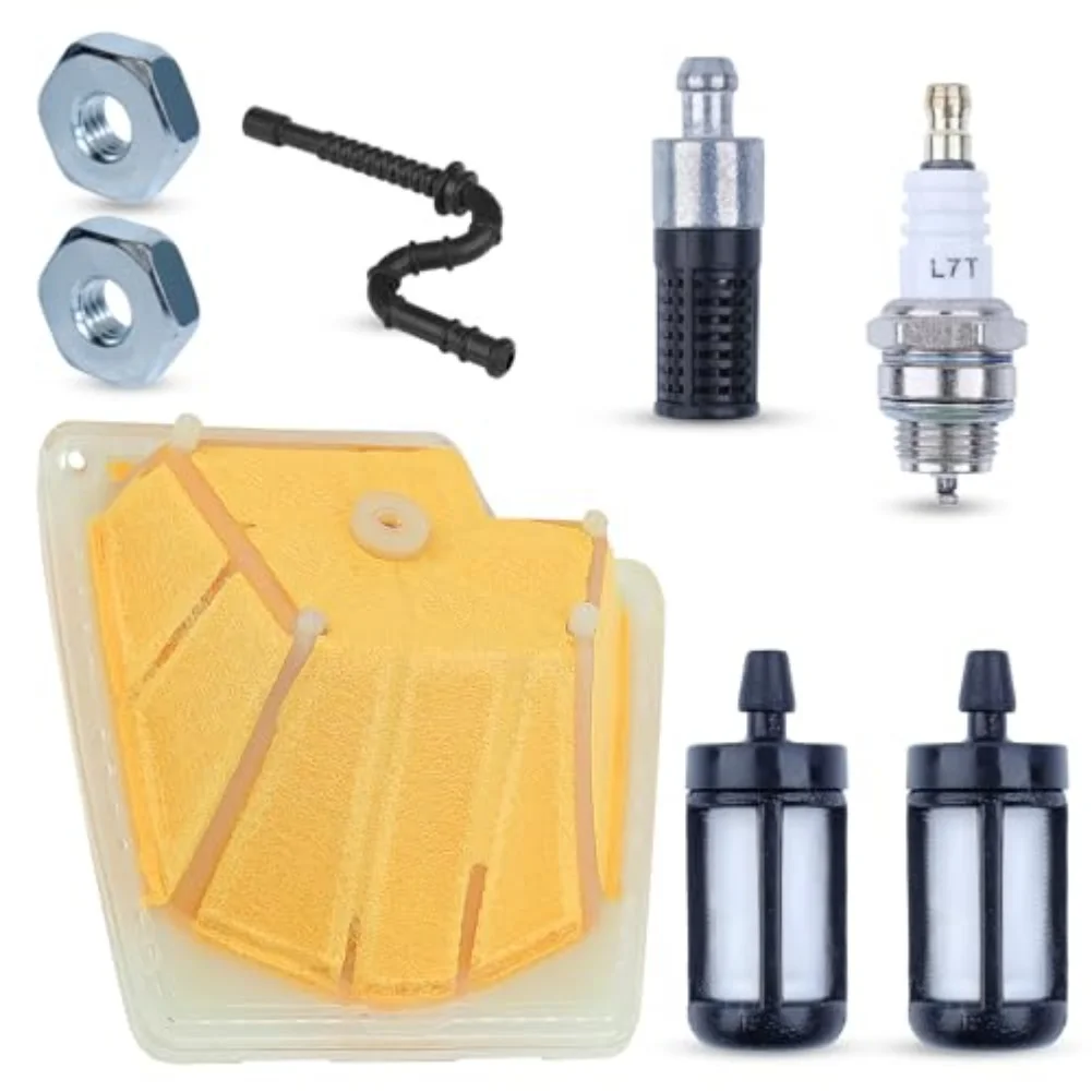 

Chainsaw Tune Up Kit for MS270 MS280 Models Includes Air Filter Fuel Line Fuel Filters Spark Tampion and Bar Nuts