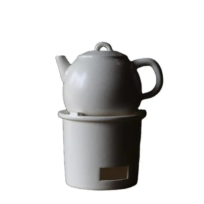 

Soda glazed white clay pot, brewing teapot, small white porcelain teapot