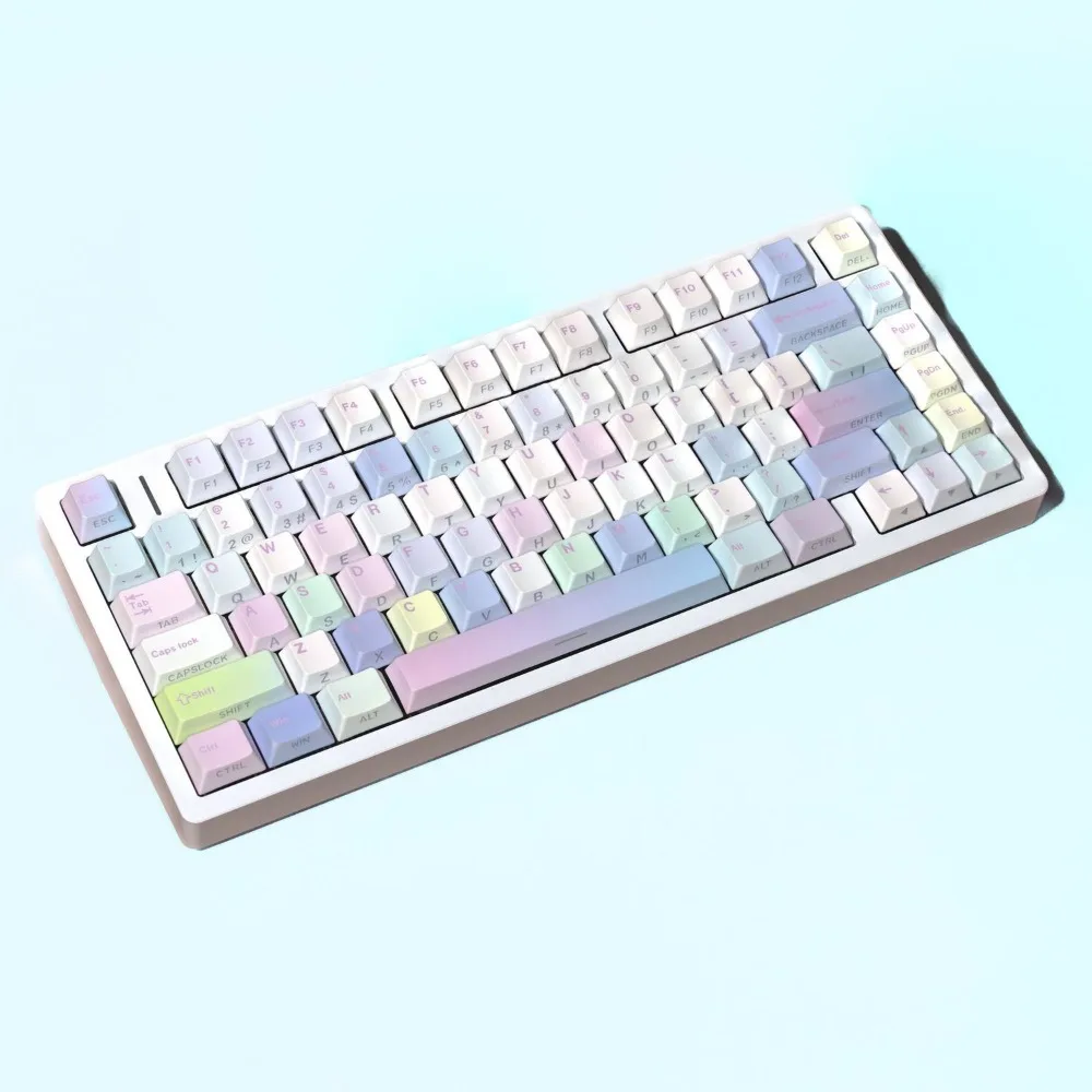 130 Keys Bubble Keycaps Cherry Height Pbt Sublimation Mechanical Keyboard Keycaps Korean German French Minor Languages