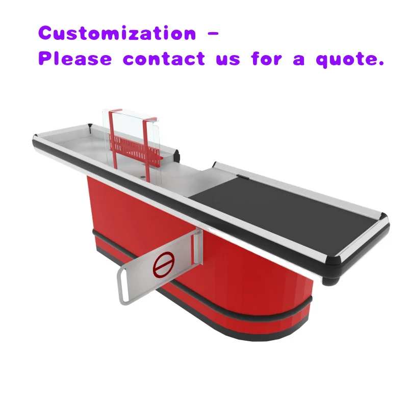 custom.Highbright HBE-CC Custom Color & Multi-Style Stainless Steel Supermarket Cash Counter with Quick Checkout