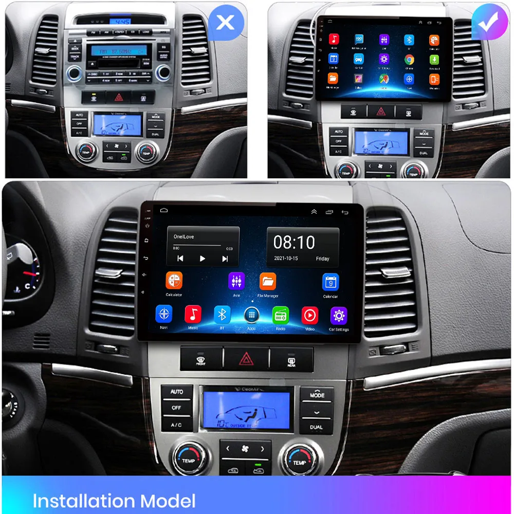 Picture 3: Android 16 Car For Hyundai Santa Fe 2 2006-2012 Auto Radio Stereo Multimidia Player GPS Navigation Carplay Android Auto 2din DVD
