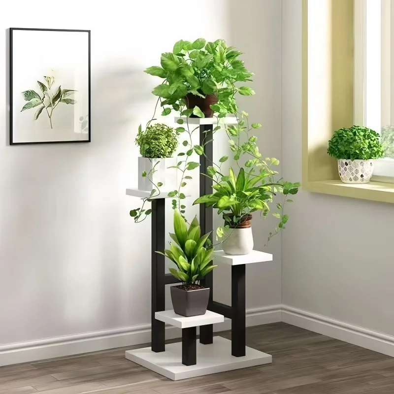 

New Ironwork Flower Stand Living Room Floor-standing Stand Balcony Storage Stand Flower Pot Simple Multi-Layer Flower Stand