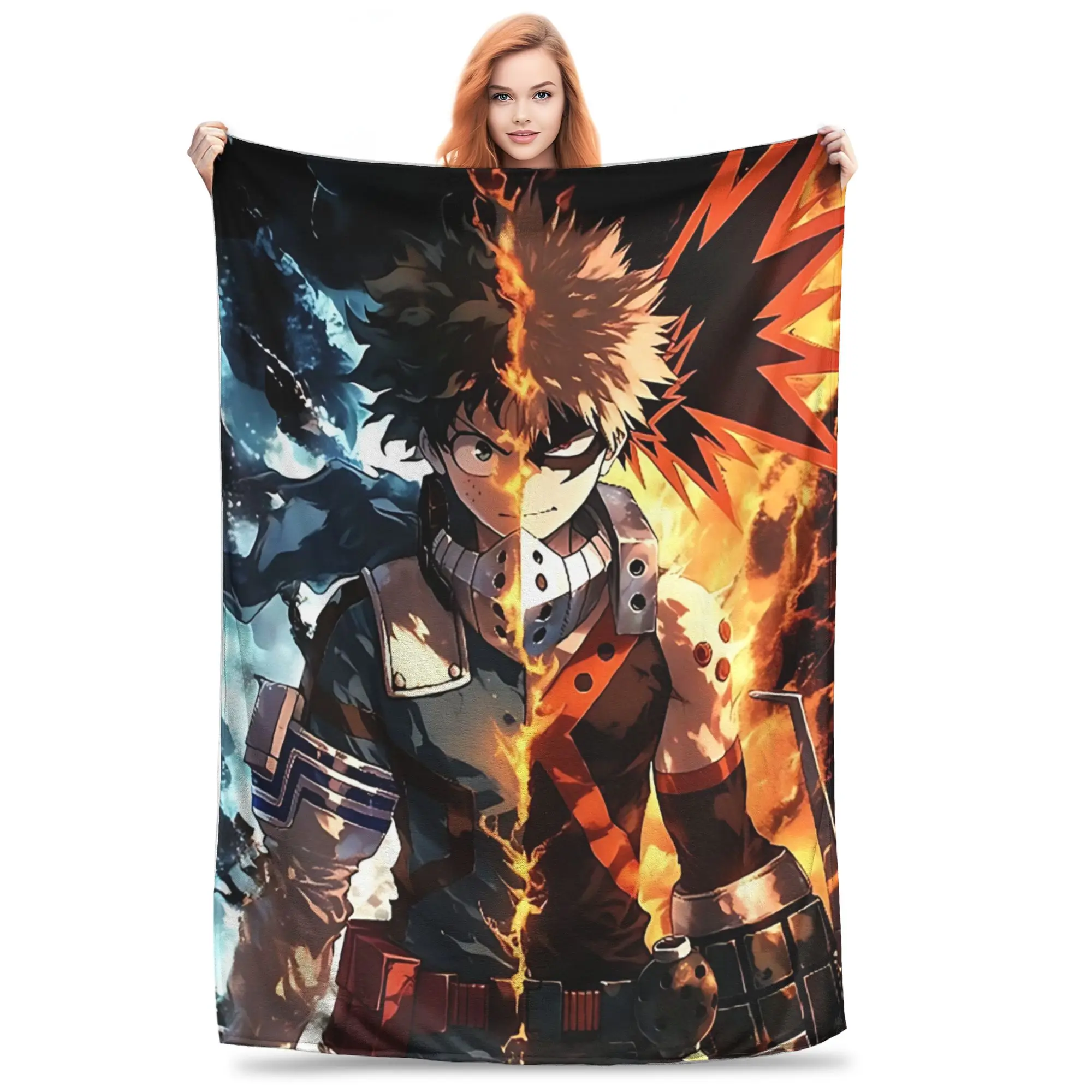 1PC Home Izuku Midoriya Blanket Throw Blanket  Novelty Warm Blanket All Season Gift