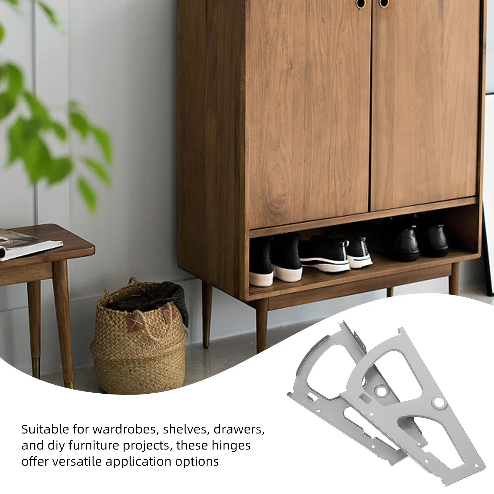 

2pcs Shoe Cabinet Hinge Stainless Steel Drawer Furniture Flip Plate Frames Heavy Duty Support Wardrobes Shelves Easy
