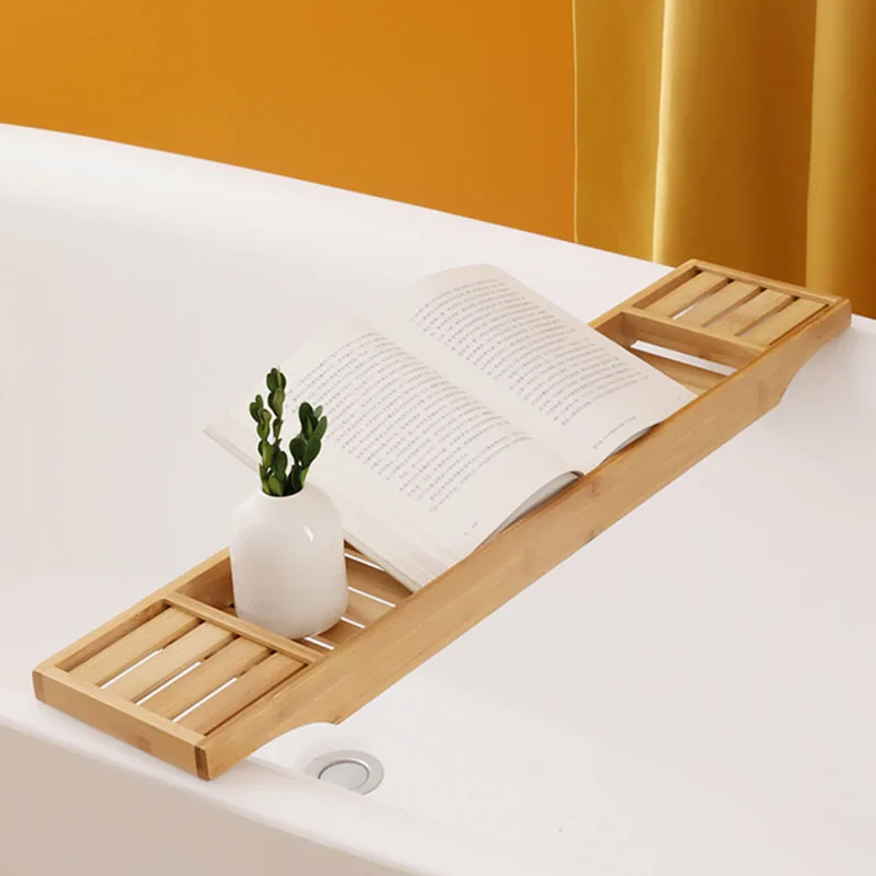 1PC Bamboo Extension Antiskid Bathroom Multi Function Bathtub Shelf Toilet Spa Bath Shelf Bathtub Tray Bathtub Accessories