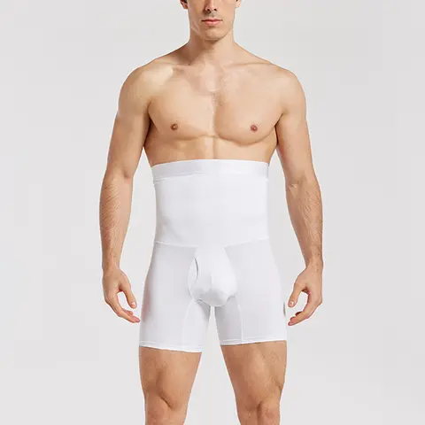 남성용 하이 웨이스트 보정속옷 바지, 배 조절 반바지, 바디 셰이퍼 압축 트레이너, 배 슬리밍 복서 속옷, 1 개