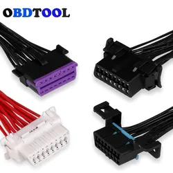 4 Option OBD2 16pin Female Connector with 16 Pin Cable Car Diagnostic Socket Obd Plug 16-pin Interface Self Assembly Harness