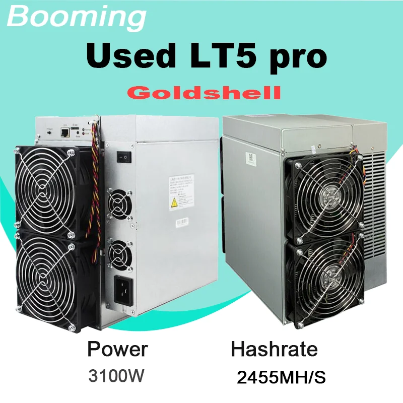 

2024 б/у Goldshell Lt5pro 2,45 GH/S LTC Doge LT5 PRO 2455MH/S 3100W Scrypt Mining Asic Dogecoin + Litecoin miner