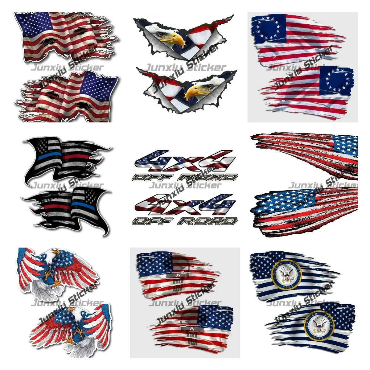 2PCS Creative Stickers Thin Blue Red Line USA American Flag Car Decal Subdued Police Officer Decal Sticker for Car Accessories