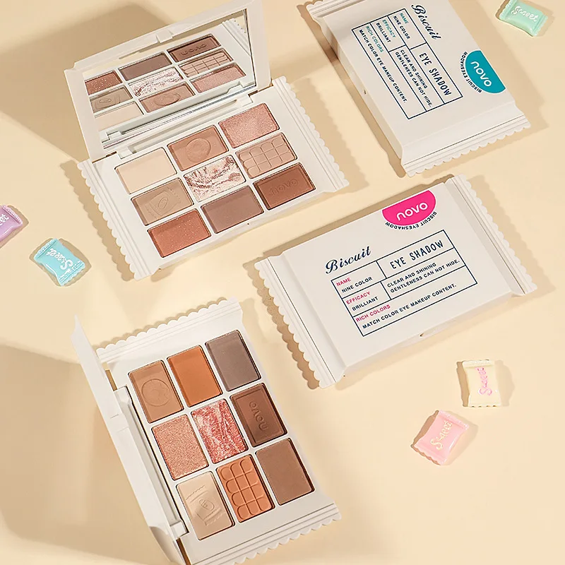 9 Color Eyeshadow Palette Matte Pearlescent Glitter Highlighter Dazzling Smart Palette Long-lasting Pearly Glitter Finish Makeup