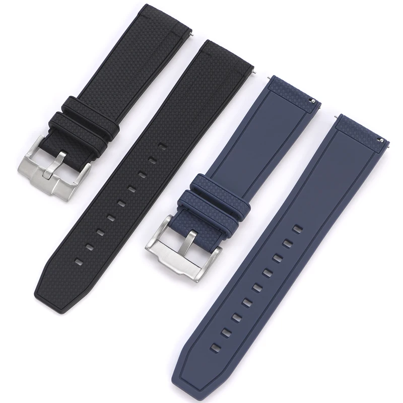 Liquid Silicone Strap 20mm 22mm Stainless Steel Buckle Quick Release Waterproof Diving Men Women Replace Band Watch Accessories