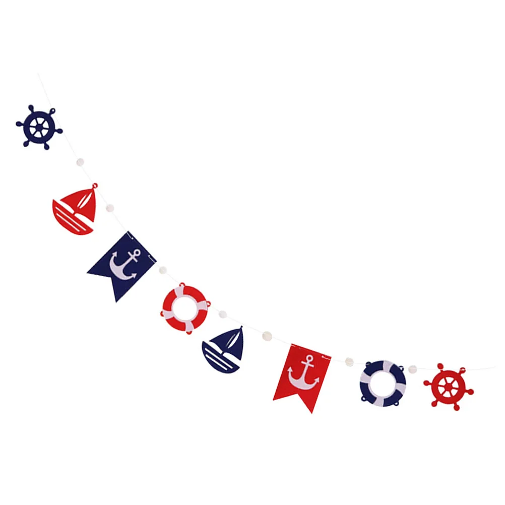 

Ocean Theme Banner Reusable Tear Resistant Felt Sailing Banners Hanging Decor for Birthday Festival Party Indoor Outdoor