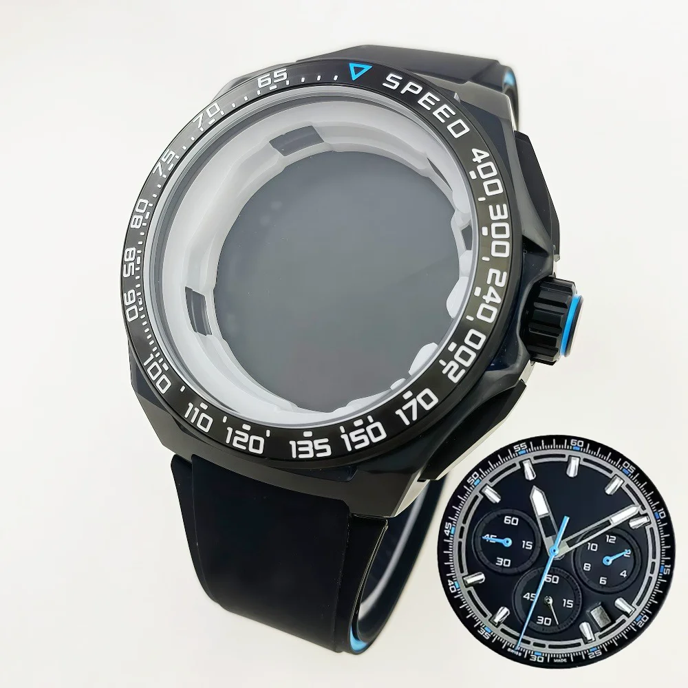 Cassa in acciaio inossidabile da 42 mm, compatibile con il movimento VK63, modello di orologio da uomo è accessori impermeabili con funzione luminosa