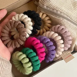 Candy Color Wool Phone Line Hair Ring Women's Hair Band simple and versatile Basic Hair Rope Ponytail Hair Tie