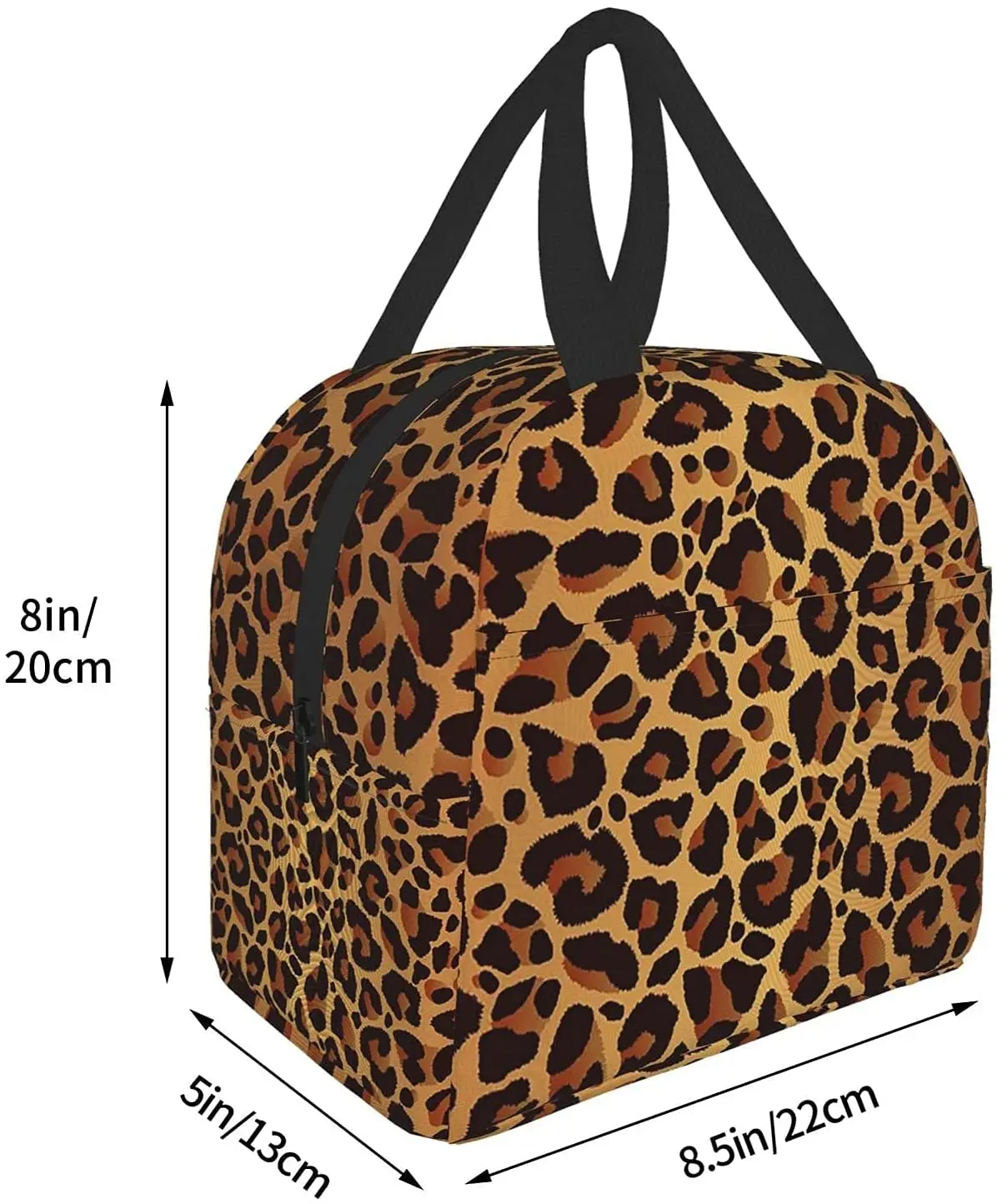 Borsa da pranzo stampata leopardata per donna uomo bambini Lunch box borsa morbida isolata Mini borsa termica termica per lavoro in ufficio spiaggia