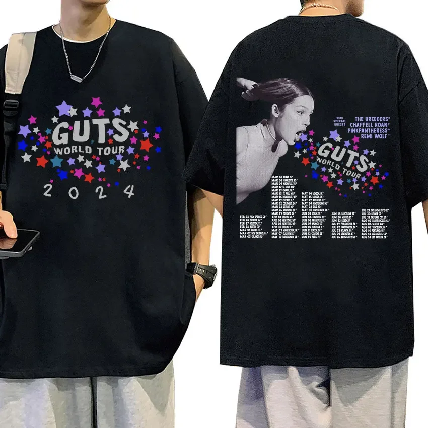 Sour Vampire Guts 2024 Worlldd Concert Tour T-shirt Men Women Casual 100% Cotton Oversized Hip Hop Retro Fashion T-shirts