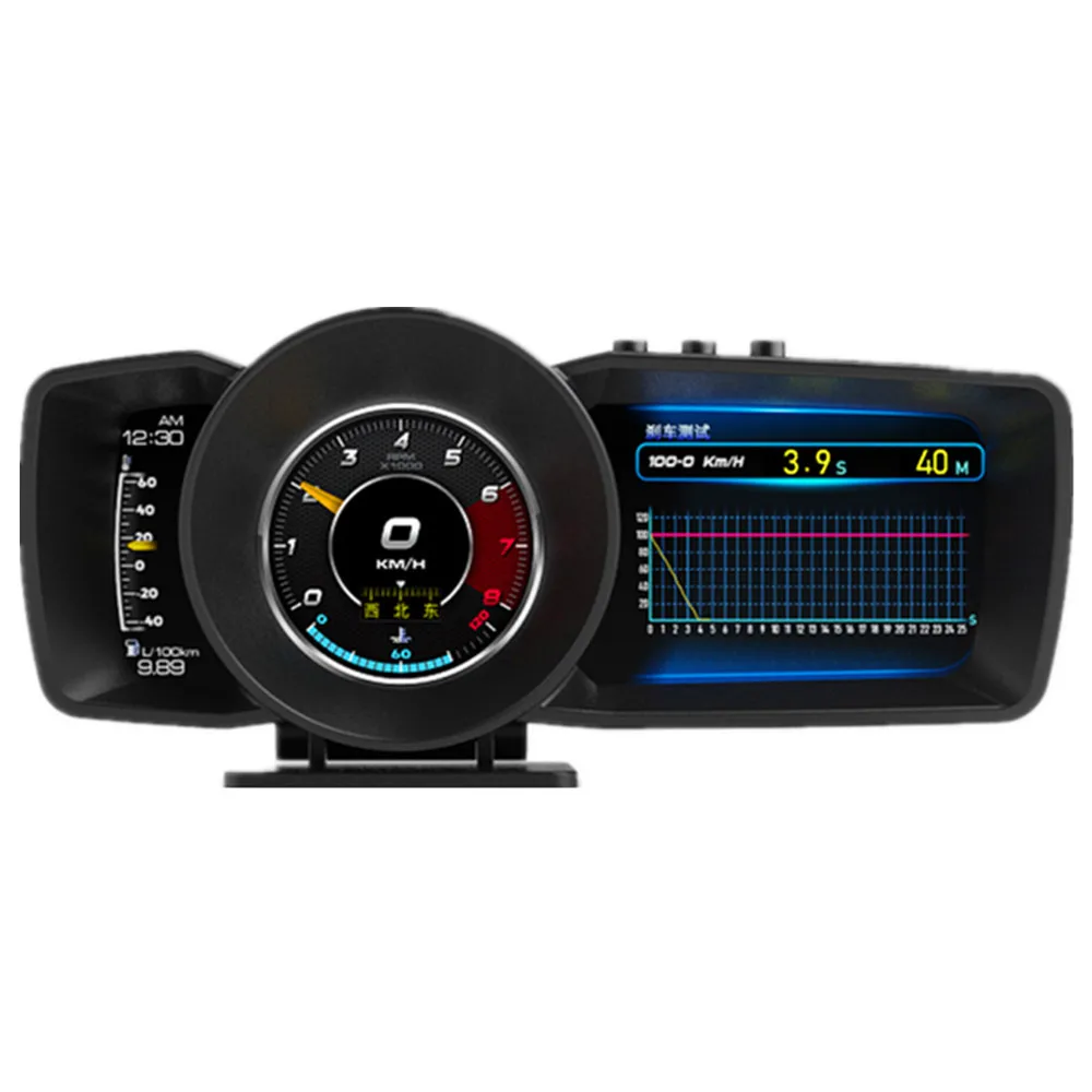 Il più nuovo HUD OBD2 + GPS Display Head-up multifunzione Display automatico sistema di allarme calibro digitale Turbo Boost temperatura acqua e olio