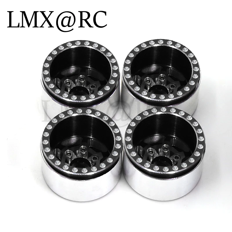 Metal Beadlock Hub Roda para RC Crawler Car, Roda Rim, Peças de Atualização, Acessórios, TRX4M, SCX24, AX24, 1, 18, 1, 24, 1.0 ", 4pcs