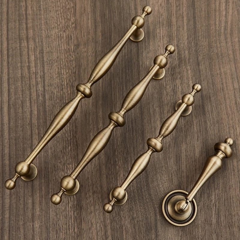 مقابض نحاسية عتيقة المعلقات البرونزية مقبض خزائن أدراج مقابض خزائن المطبخ سحب الأثاث النحاس #1