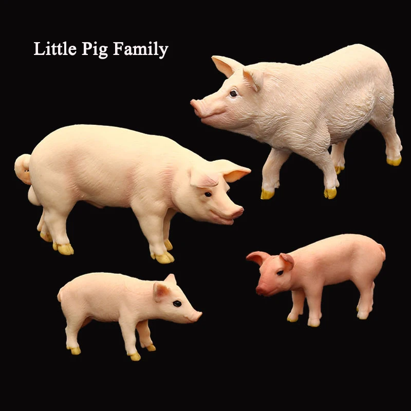 Simulation Poultry Animal Model Doll Entity PVC Farm Animal Piglet Miniature Movable Doll Collection Statue Child Toy Gift