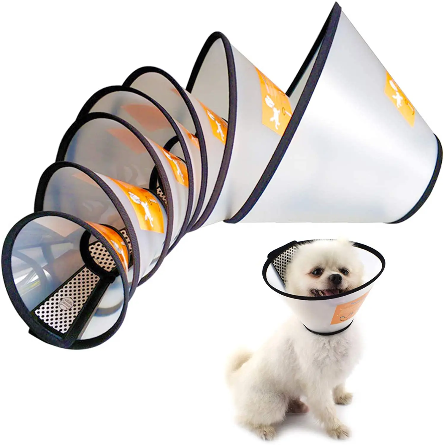 

Adjustable Pet Cone Recovery Collar Comfy Dog Cone Collar Protective Collar Safety Practical Plastic E-Collar