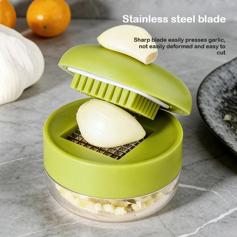 Mini Garlic Press Chopper Manual Garlic Mincer Slicers Grater with Storage Box Vegetable Cutter Kitchen Fruit Vegetable Tools