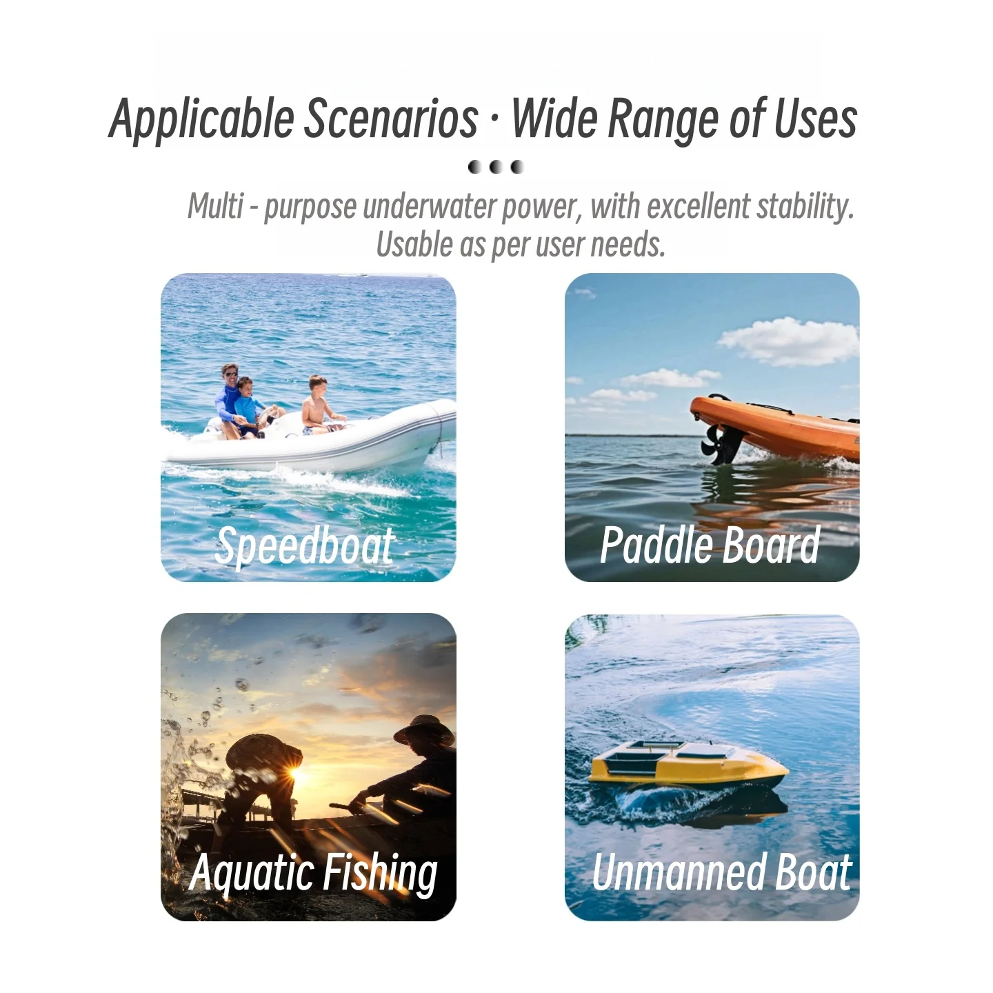 FATJAY KYI-8ET-4810 Propulsor submarino de empuje de 8 KG FOC ESC incorporado, potencia versátil para tablas de remo, barcos no tripulados, barcos RC