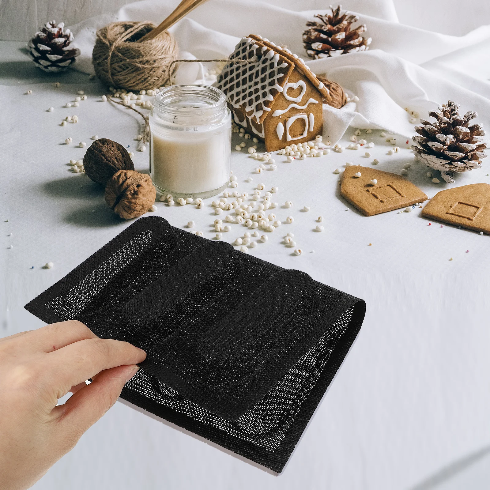 

1pc Silicone Bread Mold 6 Loaf Capacity Non-Stick High Temp Resistant Baking Tool For Home Kitchen Professional Bakery Use