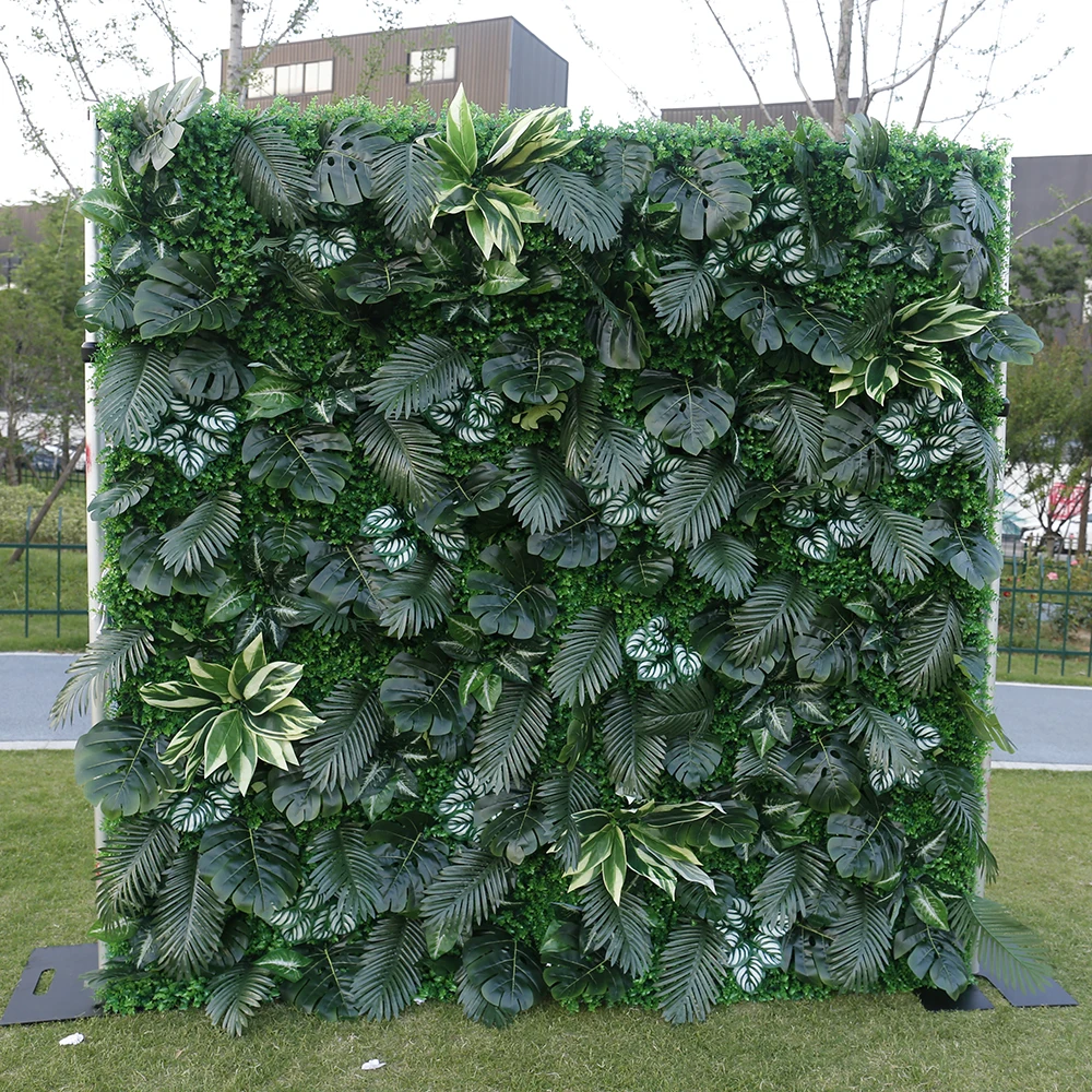 High Quality Leaves Plant Wall Background Artificial 3D Lawn Wall Flowers Simulation Plant Leaf Home Shop Decors Backdrop Panels