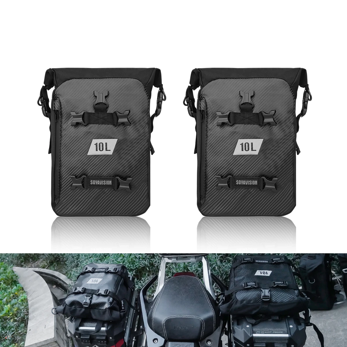 

2PCS 10L Motorcycle Bumper Bag For BMW R1200GS R1250GS ADV For HONDA NC750X CB500X Crash Bars Bag Bumper Side Bag