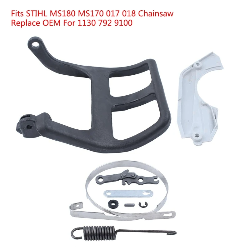 M6CF Chain Brake Handle Lever Hand Guard Cover Band Brake Spring for MS180 Chainsaw Replace Parts 792 9100