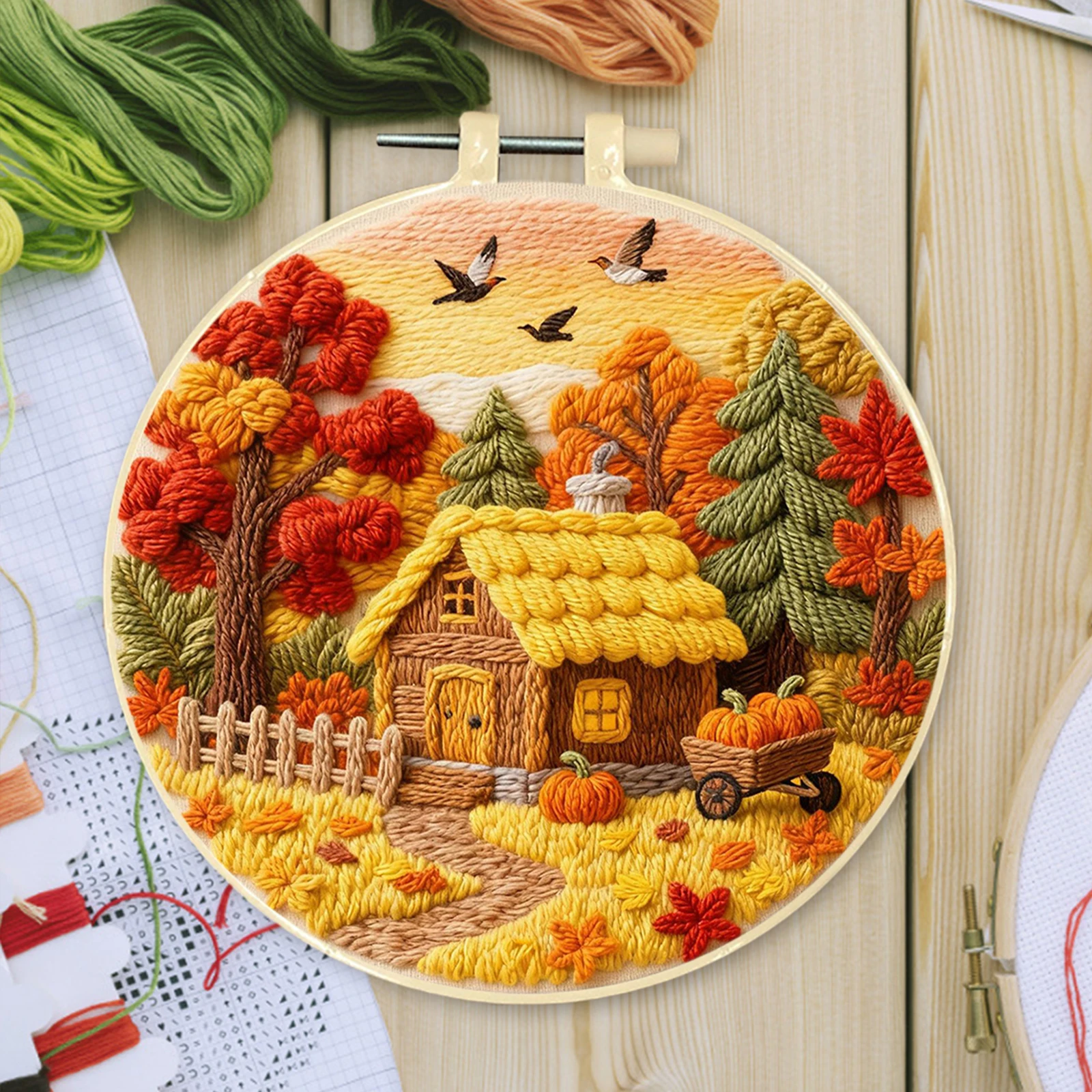 ชุดปักผ้า DIY สำหรับฤดูใบไม้ร่ - Embroidery Lovers บทวิจารณ์และราคา