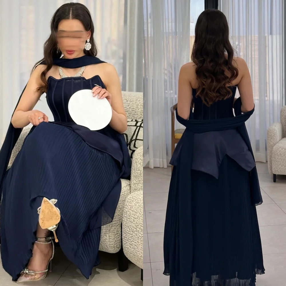 

Customized Fashion Retro Jersey Draped Tiered A-line Strapless Midi Dresses Bespoke Occasion Dresses Sizes Available Classic