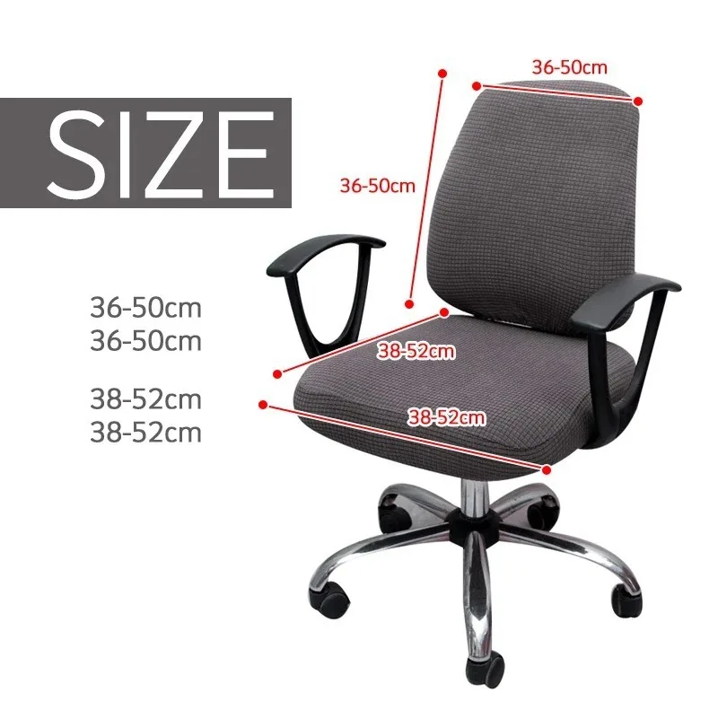 Ergonomic Split Back Chair Cover Pure Color Elastic Computer Desk Chair Cover Dining Chair  Cushion Back Protector