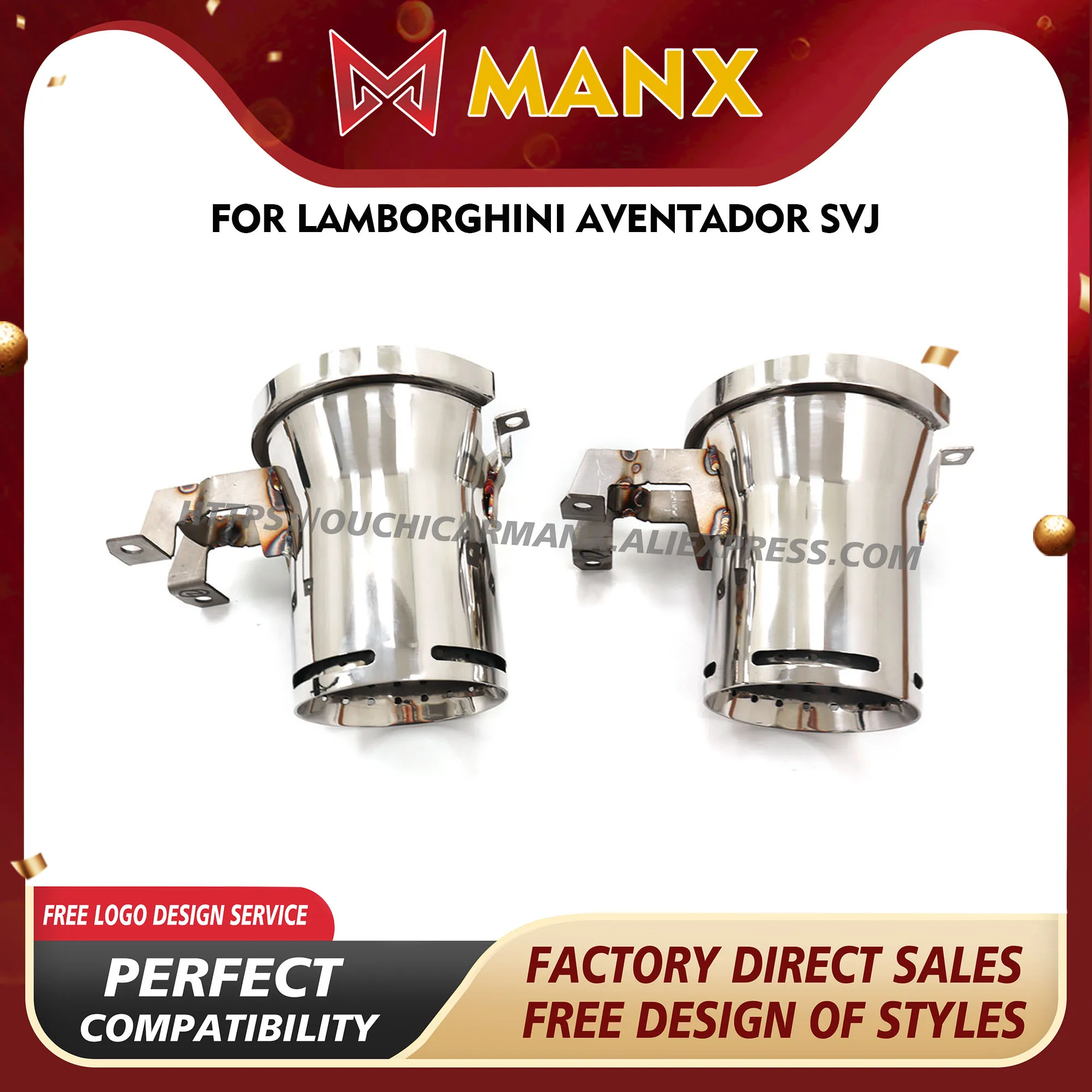

MANX SS304 for Lamborghini Aventador SVJ Exhaust system Tips Today's Specials Continuous surprises