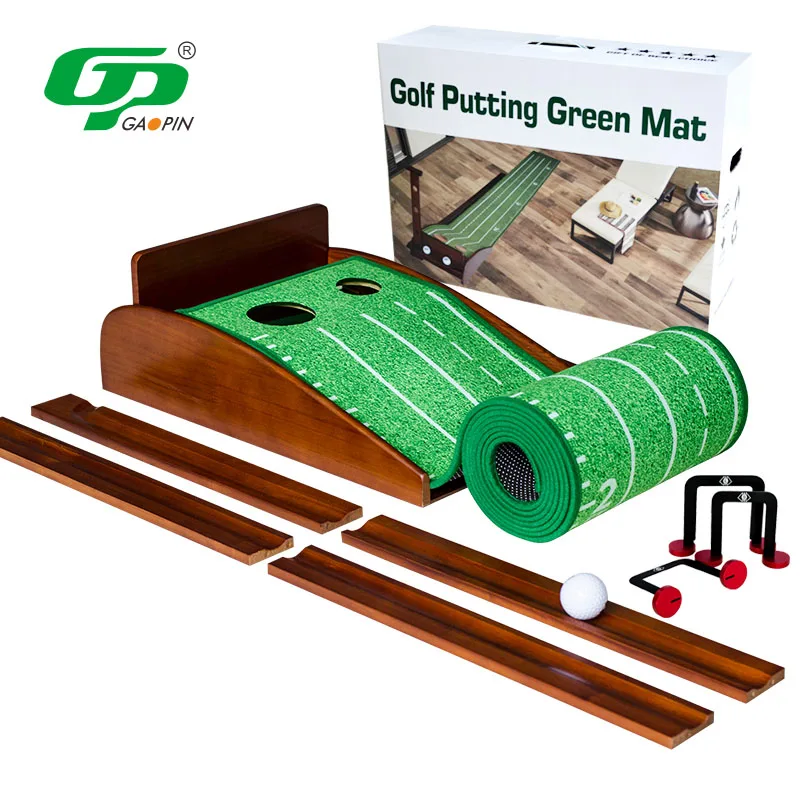 

Custom Golf Practice Mat Sets With Putting Mirror Or Putting Gate Putting Green Automatic Ball Return For Mini Games