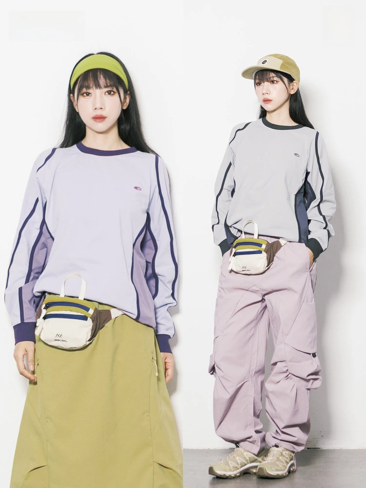Quick Dry Outdoor Windproof Water-resistant Long Sleeve T-shirt RCDB Color Block Loose Fit Unisex Polyester Sportswear